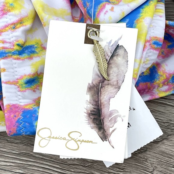 NWT - Jessica Simpson Tie Dye Stretch Lined Hipster Swimsuit Bottom - Sz Medium - Picture 5 of 13